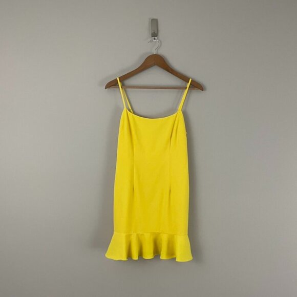 Lovers and Friends Teddy Ruffle Mini Dress in Yellow Size Small - Picture 1 of 7